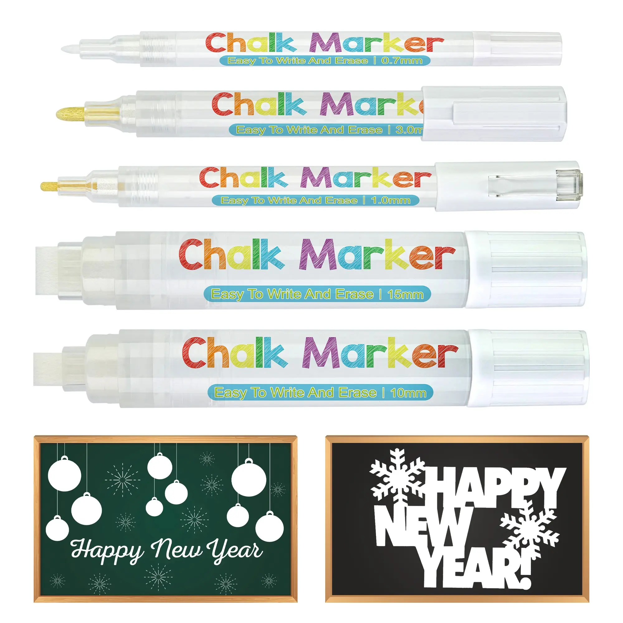 Acrylic Board Dust-Free Water-Soluble Erasable Marker Pen Set, Ideal for Blackboard, Calendar, Glass, Mirror, Window Marking & Drawing