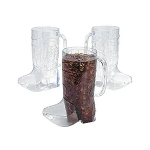 Cowboy Boot BPA-Free Plastic Mugs - 12 Ct.