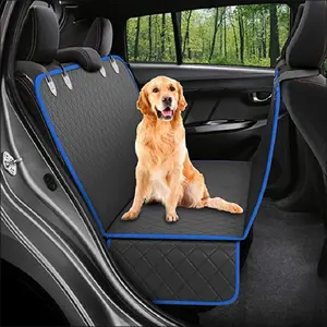 Dog Car Seat Cover Hammock – Mesh Window, Waterproof Back Seat Protector with Zipper & Storage Pocket