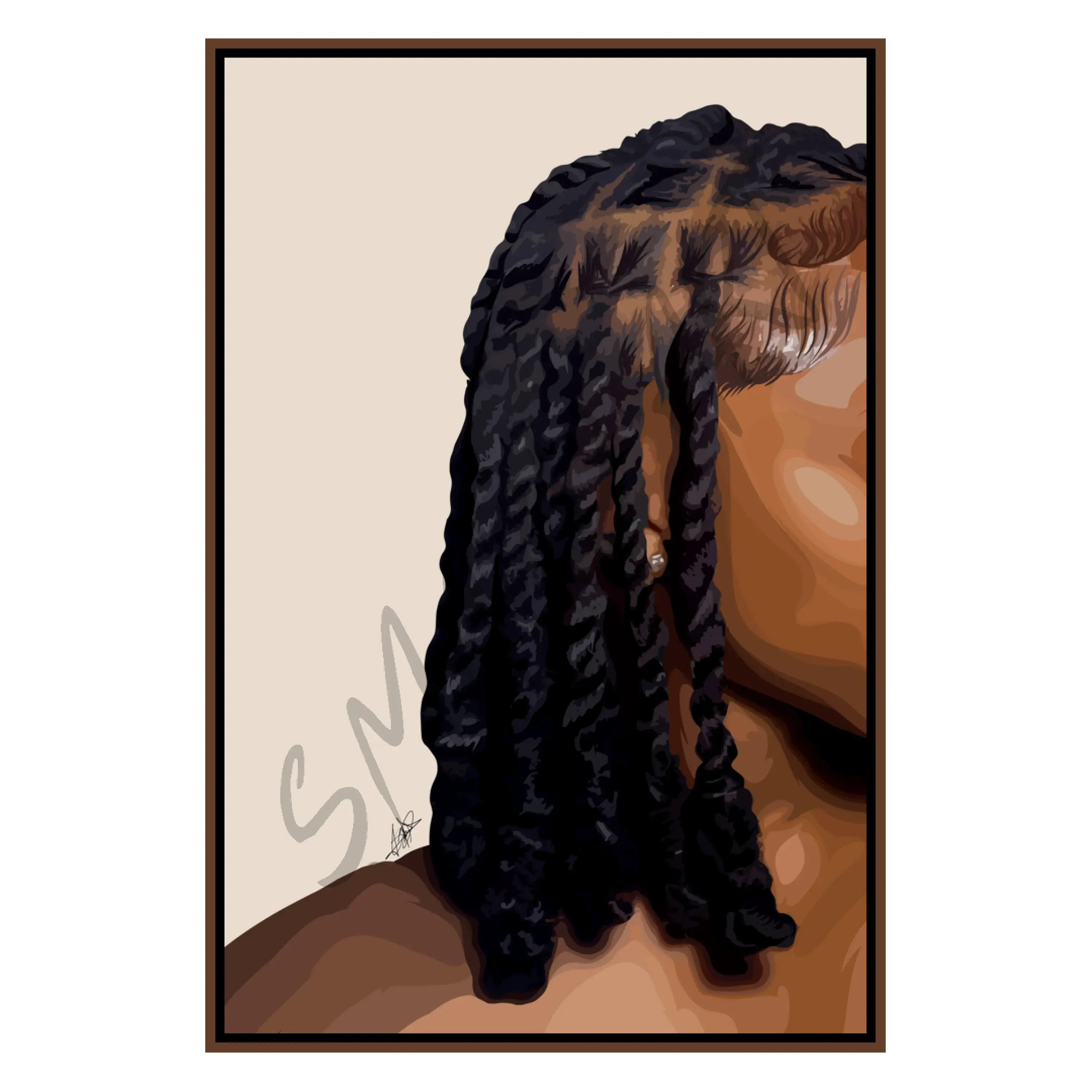 Invisible Locs - Smard Black Wall Art Print/ Canvas for Home /Office Decor