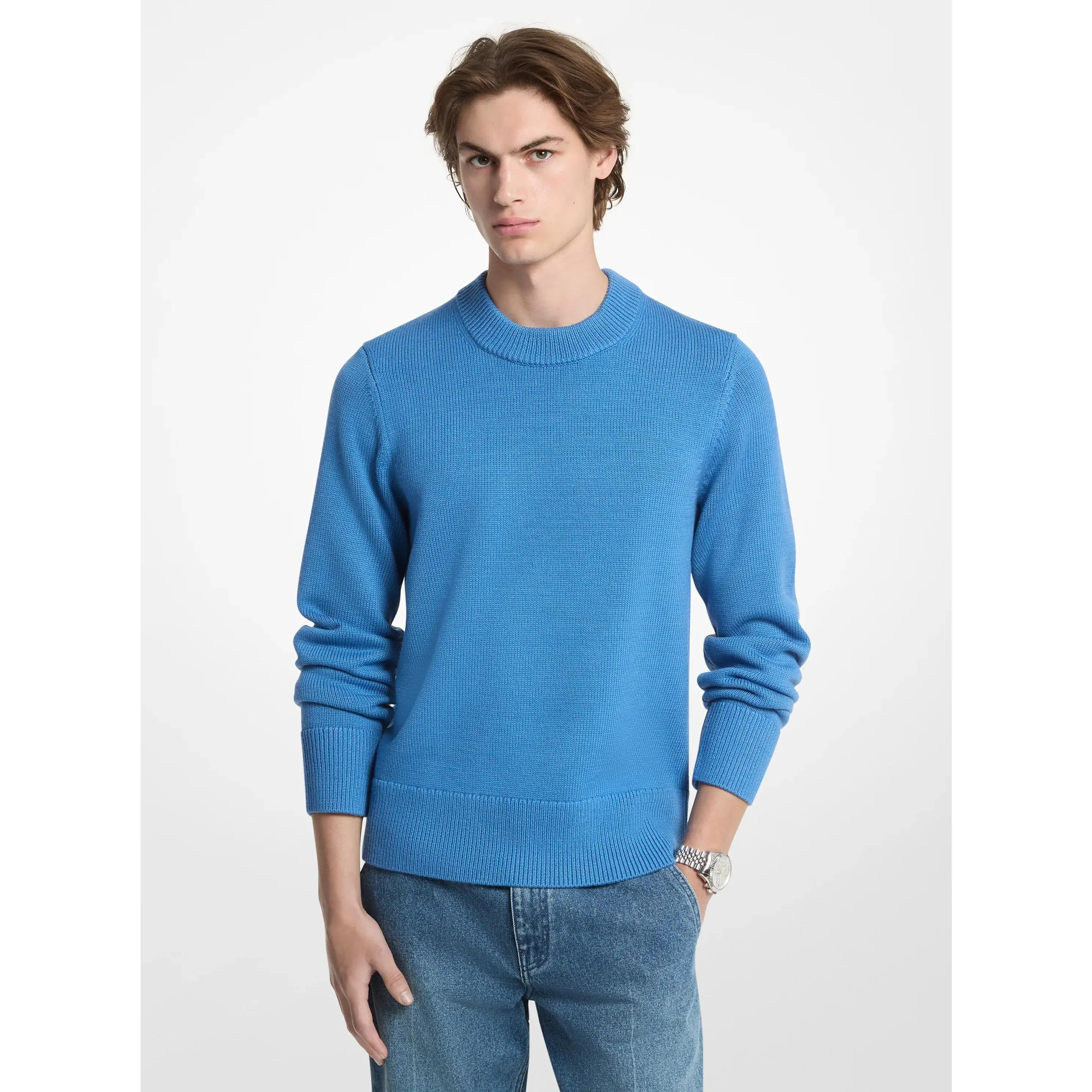Ribbed Wool Crewneck Sweater