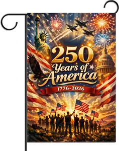 250 Anniversary USA Garden Flag Double Sided 4th of July Patriotic Party Decorations and Supplies for Home 12.5" X 18"