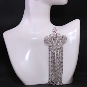 Tassel Style Brooch Crown Pin Accessory