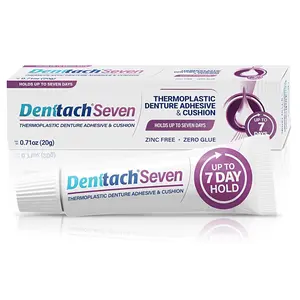 Seven Denture Adhesive, Thermoplastic Denture Adhesive Up to 7 Days, Extra Strong Waterproof, Secure Denture Grip & Cushion, Refit, Reliner for Upper & Lower Dentures, Comfortable, Zinc Free