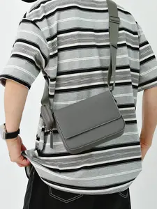 1pc Men's crossbody bag, solid color, Casual crossbody bag, single shoulder bag, Crossbody shoulder bags, flip cover, suitable for college students to travel, work, commute, shopping, Casual Fashion Bag