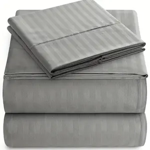 1800 Thread Count Luxury Italian-Style Striped Sheet Set - 4pcs Microfiber Deep Pocket Bedding - Wrinkle, Stain, Fade Resistant, Breathable All-Season, Machine Washable with Sanded Craftsmanship