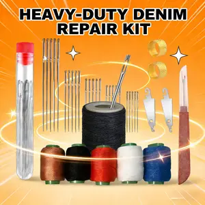 36PCS Steel Needles Set for Thick Fabric, Denim & Mat Repair - Long & Thin Handmade Quilting & Sewing Needles Kit for DIY Sewing Projects