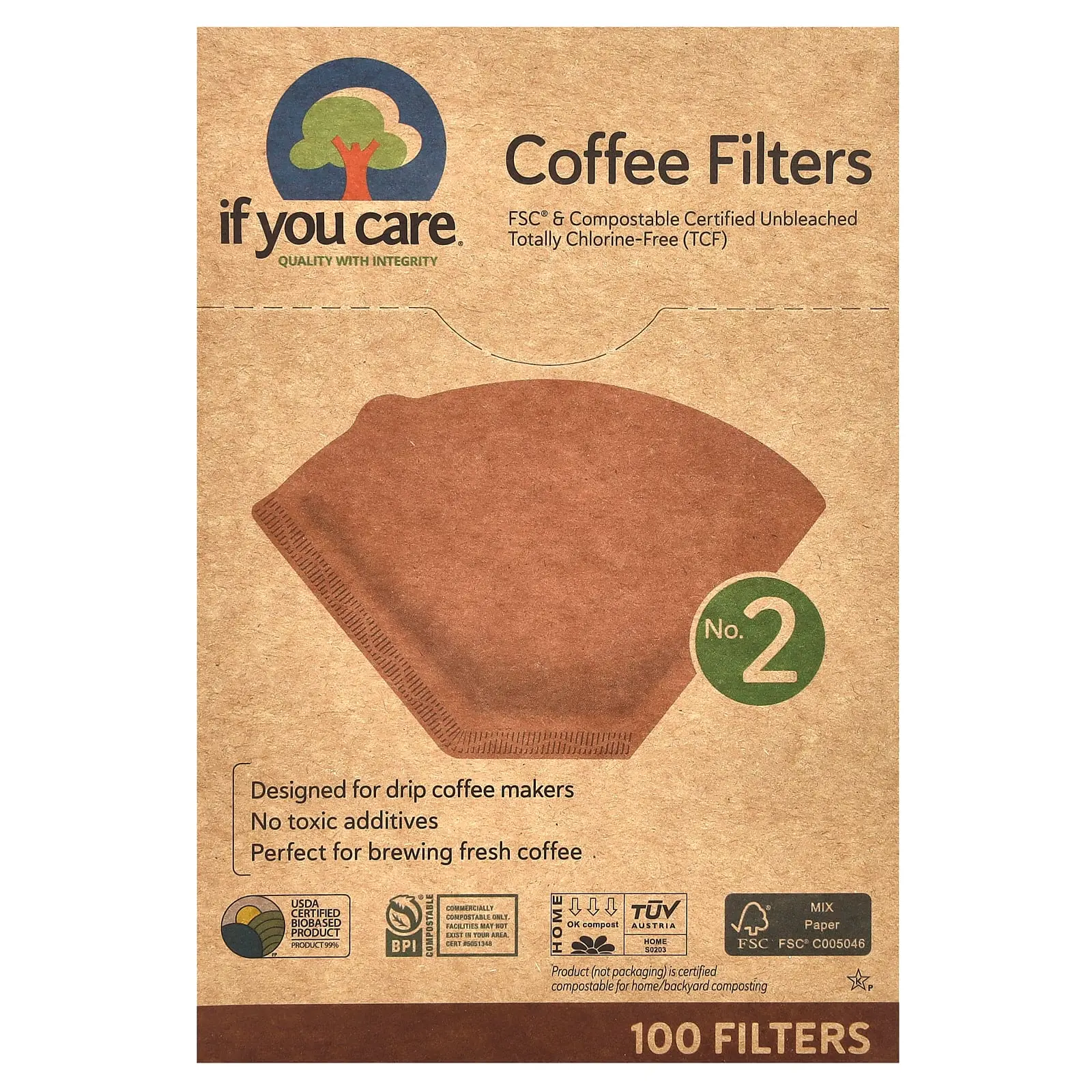 If You Care Coffee Filters, No. 2 , 100 Filters If You Care Coffee Filters, No. 2 , 100 Filters
