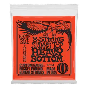 Ernie Ball Skinny Top Heavy Bottom Slinky 8-String Electric Guitar Strings  9-80