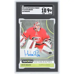 Petr Mrazek Carolina Hurricanes Autographed 2019-20 Upper Deck Synergy #S-PZ SGC Authenticated 9/10 Card - NHL Auctions Exclusive - Fanatics Authentic Certified