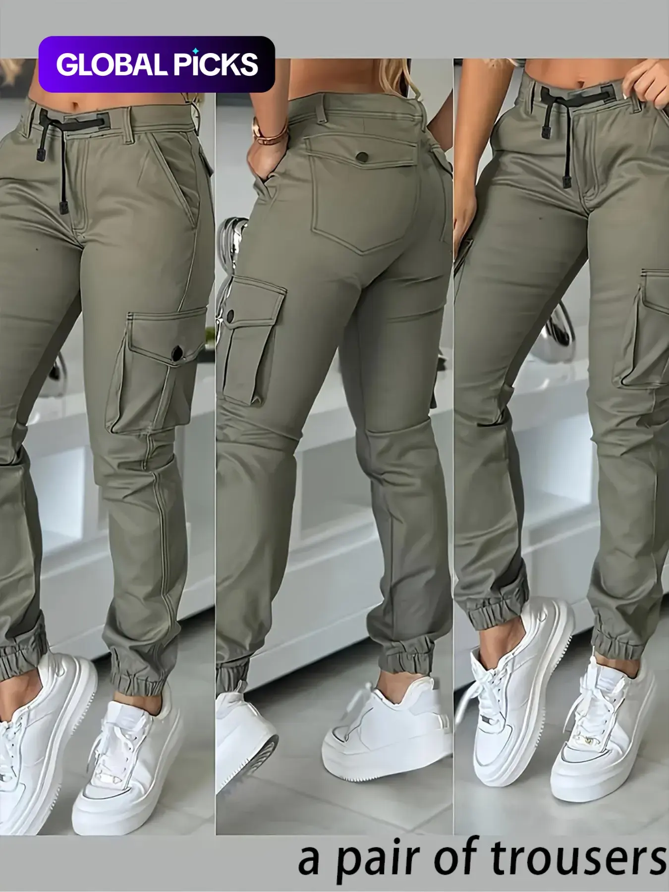 New High Waist Slimming Fit Fitted Women's Casual Fashion Pants, Casual Fashion Bottoms, Army Workwear Long Trousers, All Seasons Comfortable Ladies' Clothing, Casual Style Bottoms