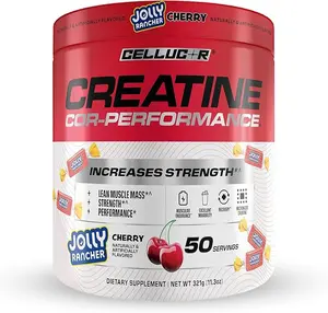 Cellucor Creatine Powder, Jolly Rancher Cherry- Increases Strength, Lean Muscle Mass & Endurance, Micronized Creatine for Fast Absorption, 5g Creatine per Serving, 50 Servings