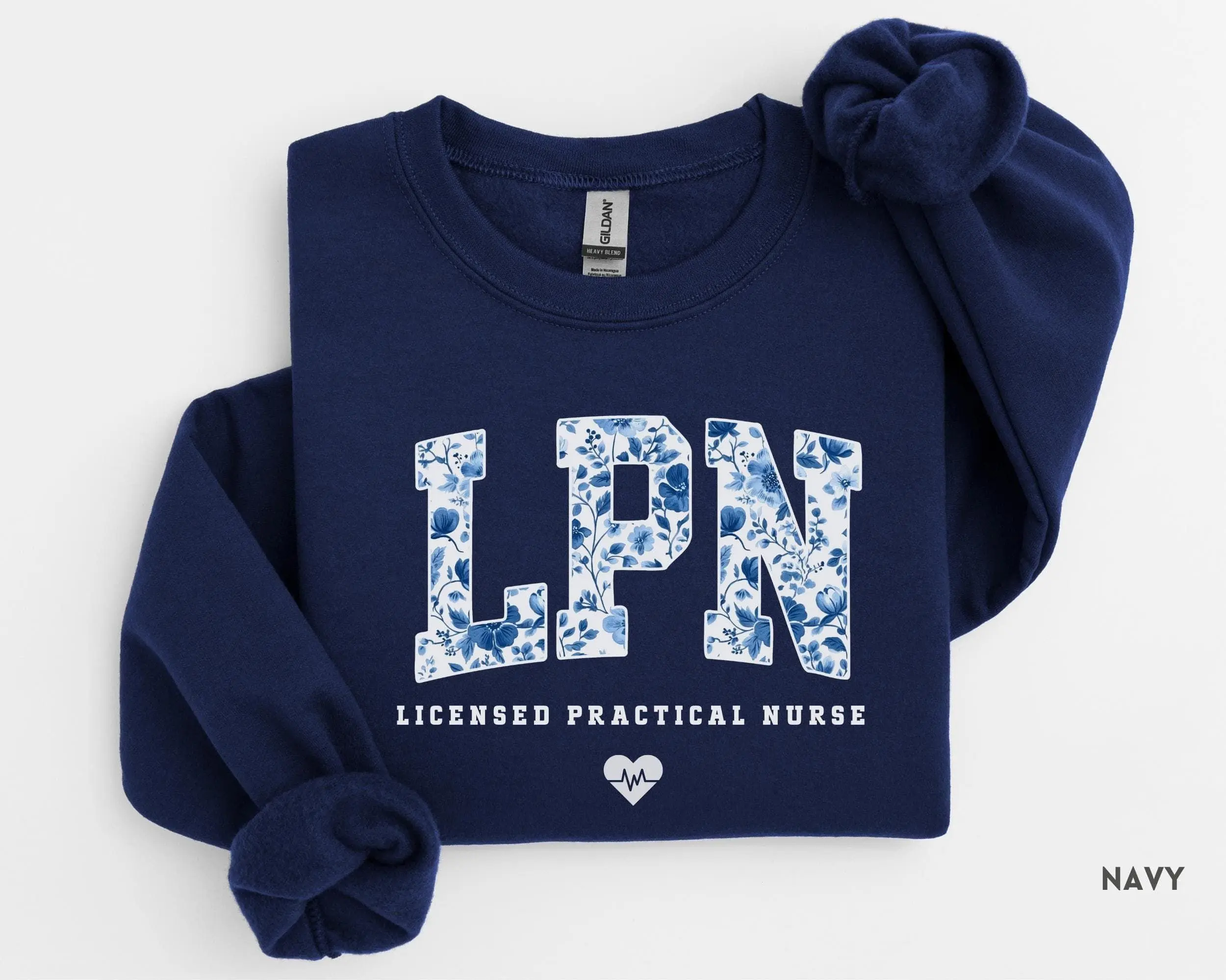 Licensed Practical Nurse Sweatshirt – Blue Toile Crewneck, LPN Gift, Nurse Appreciation Week, Graduation Gift