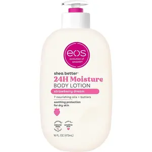 eos Shea Better Body Lotion Strawberry Dream, 24-Hour Moisture Skin Care, Lightweight & Non-Greasy, Natural Shea, Vegan, Strawberry Body Lotion
