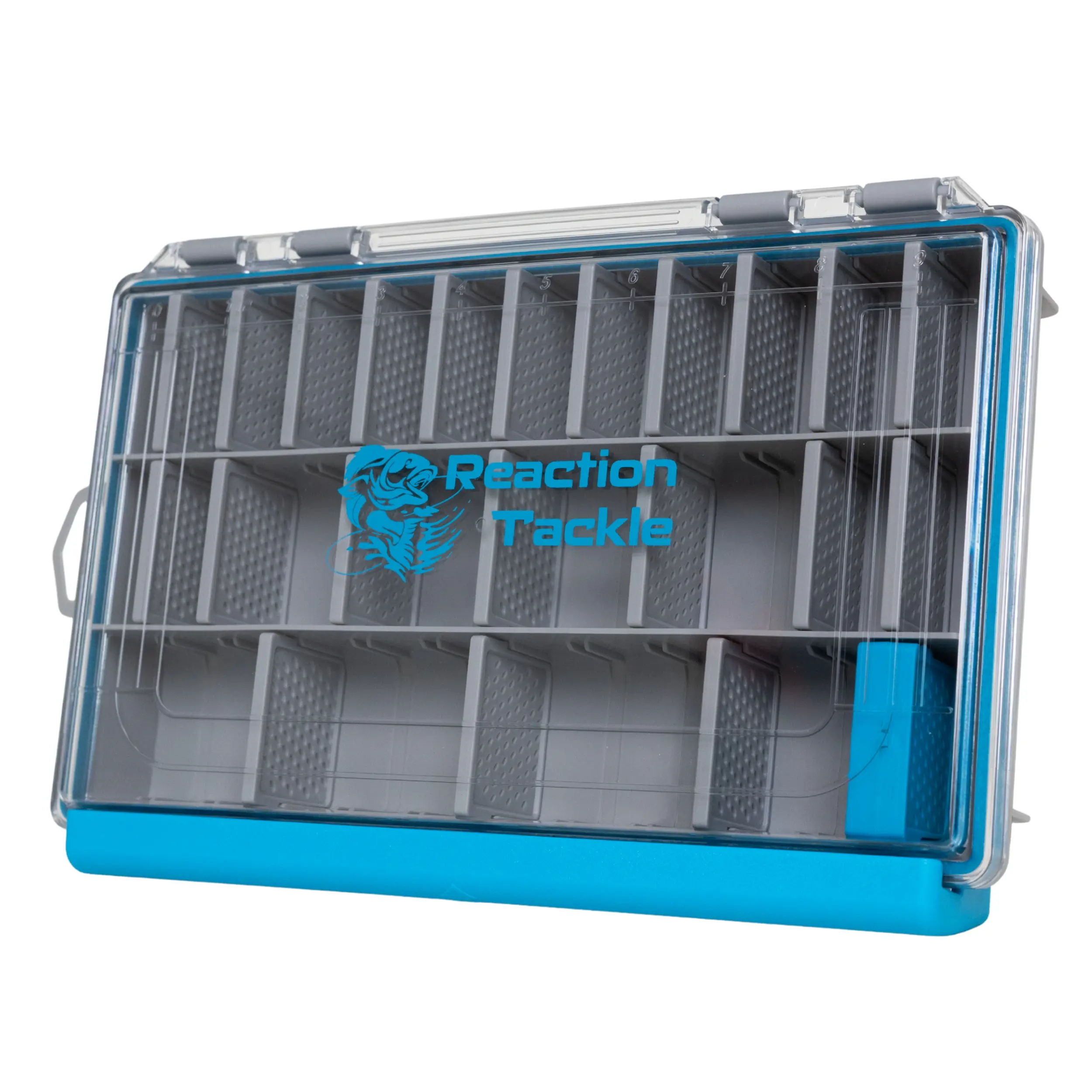 Reaction Tackle 3600 & 3700 Tackle Box, Waterproof Floating Organizer with Impact Armor, Customizable Fishing Accessories for Bass Fishing