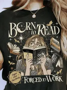 Plus Size - Plus Size - 1pc, Designed for Readers, Fourth Wing Book Tee, Patterned T-Shirt for Book Lovers, Women'S Short Sleeve Round Neck Top for Spring And Summer, Lightweight Casual, Perfect Holiday Present
