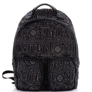 Pre-owned Louis Vuitton Nylon Backpacks Multipocket Backpack Limited Edition Snow Capsule Embroidered Monogram by Rebag