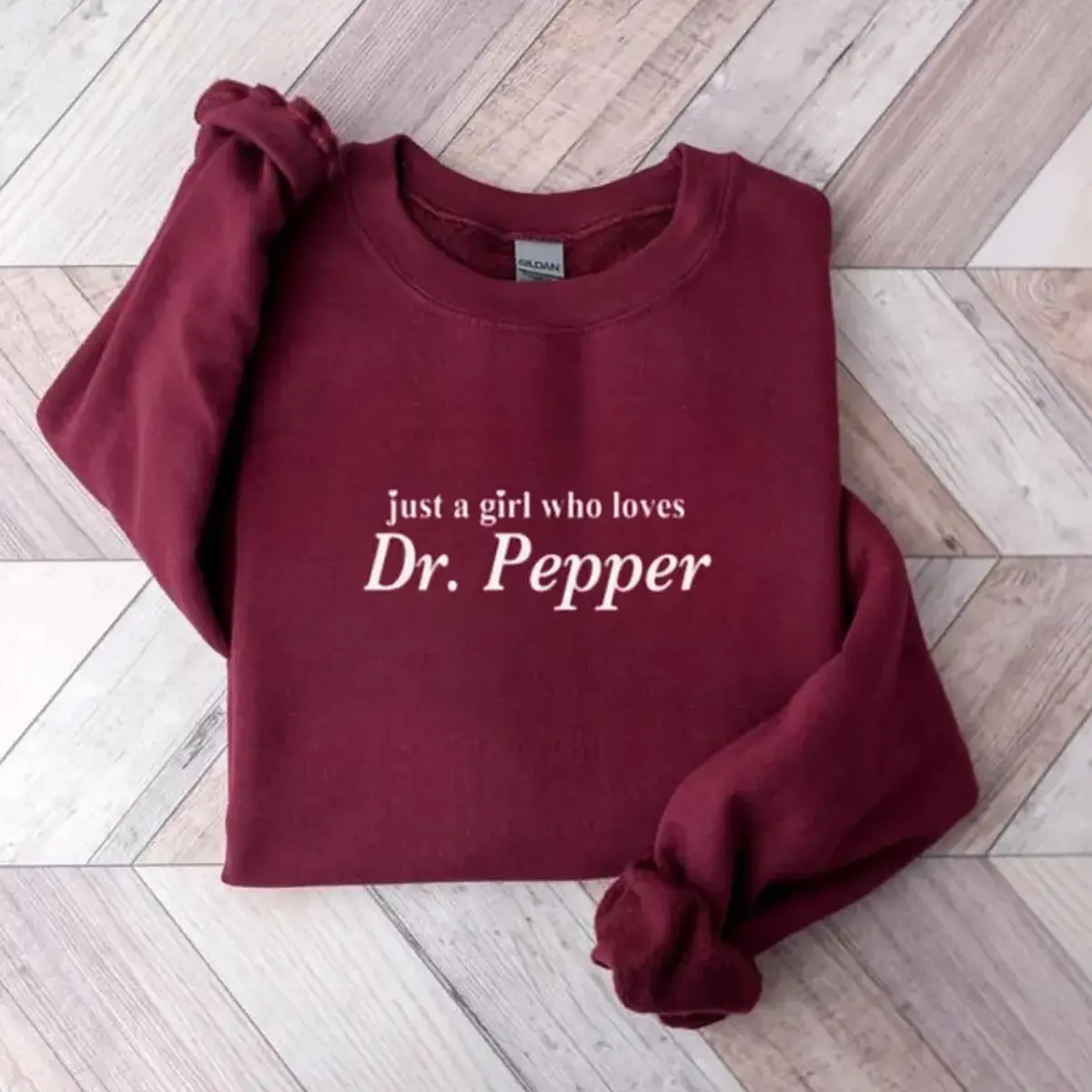 Dr Pepper Sweatshirt, Just a Girl Who Loves Dr Pepper Sweatshirt, Cute Soda Lover Sweatshirt, Cozy Beverage Fan Sweatshirt, Funny Drink Gift Sweatshirt