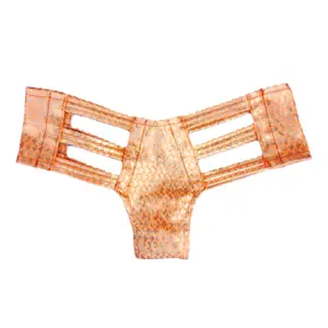 Orange metallic cutout mermaid rave bottoms