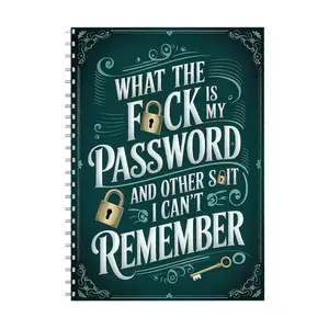 Funny Password Notebook, Spiral-Bound Password Organizer with Lock Icons, Sarcastic Internet Password Log Book for Adults, Funny Security Phrase Password Keeper with Stickers, Durable Hard Cover