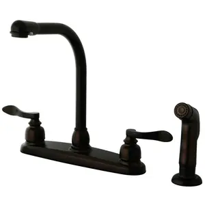 Kingston Brass  8 in. Nuwave French Centerset Kitchen Faucet with Sprayer, Oil Rubbed Bronze