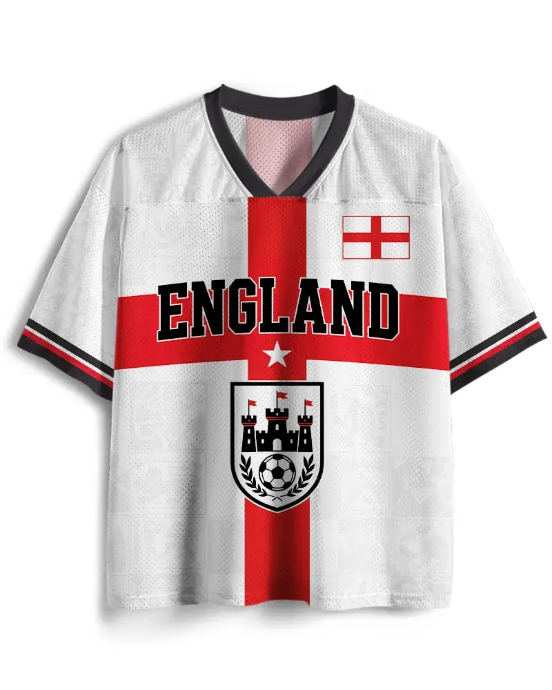 Premium Vintage England Heritage Mesh Jersey with Custom Name – Breathable Athletic Football Shirt, Pro-Style Quick-Dry Fabric, Authentic W.C.2026. Retro Sportswear, Best for England Fans, Supporters, Match day wearable