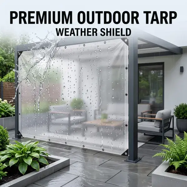 Durable Transparent Waterproof Vinyl Tarp 10FT×13FT with Eye Rings Multi-Use for Greenhouse Chicken Coop Patio Enclosure Heavy Duty Clear Plastic Greenhouse Tarp dustproof protection
