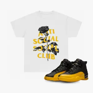 Anti Social Social Club Shirt Matching Jordan 12 University Gold,  Streetwear Outfit Gift CVXE
