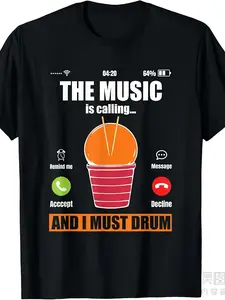 Funny Cardio Drumming Workout Gym Fitness Class Exercise T-Shirt Same style for men and women  summer short-sleeved printed T-shirt pure cotton 220G Workout Shirt Drumming Apparel Casual Wear Graphic Tee Lightweight Tee Durable Shirt Short