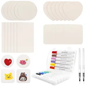 DIY Magic Expandable Sponge Painting Kit, Wood Pulp Squishy Doodle Sheets, 3D Water Activated Growing Sponge Art Set, Kids Coloring Craft Kit, Parent-Child Handmade Toy, Blank Sponge Boards & Markers, Sensory Educational DIY Craft Gift for Boys Girls