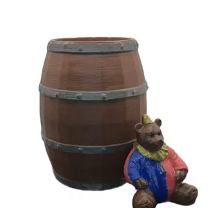 In3Dream Bold Barrel: 3D Printed Display with Free Mini Circus Bear - Hand-Painted Artwork in Wood Filament with Colorful Design