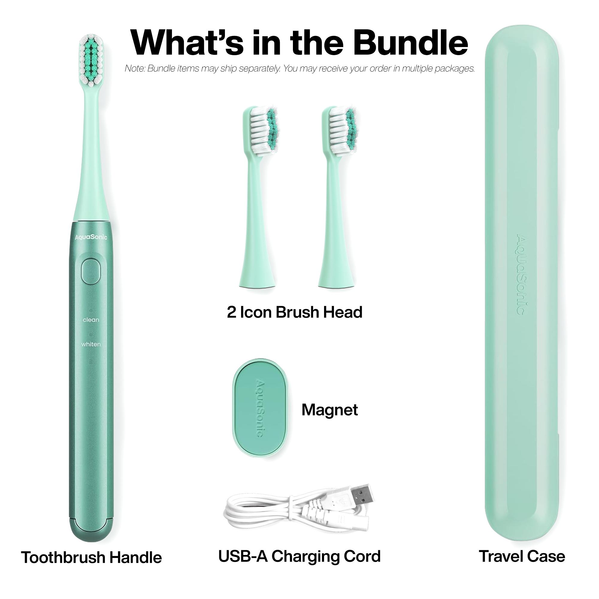 AquaSonic ICON Electric Toothbrush and Replacement Brush Heads Bundle - Pick Your Color! AquaSonic ICON Electric Toothbrush and Replacement Brush Heads Bundle - Pick Your Color!