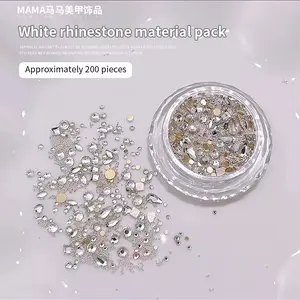 Mini Rhinestones + Small Silver Beads Mix Set, Sparkle Nail Charms for DIY Manicure & Nail Art – Spring Nails 2026 Trend