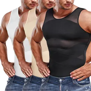 Men's Compression Shirt Body Shaper Vest Tight Tummy Underwear Tank Top Smoothing Chest Shapewear Breathable Workout Gym Tank Sports Clothing