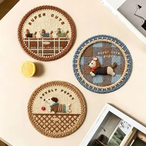 Handmade Knitted Heat Resistant Cup Mat Pot Pad, Cute Design, Suitable for Home, Coffee Shop, Afternoon Tea, Room Decor, Party, Holiday Gift