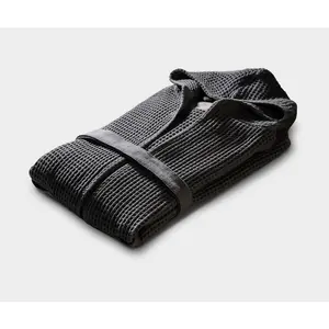 Casamera The Cascamera Cotton Waffle-Weave Hooded Bathrobe Soft Breathable Womenswear with Pockets for Year-Round Comfort