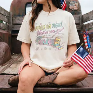 Retro Slinky Dog Dash Inspired T-Shirt, Hold On Tight Here We Go Shirt, Rollercoaster Shirt