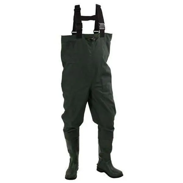Frogg Toggs Mens Green Cascades 2-Ply Poly/Rubber Cleated Bootfoot Chest Waders