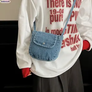 Women’s Denim Crossbody Bag, Mini Phone Purse with Adjustable Strap, Trendy Small Square Shoulder Bag for Daily Wear, Travel, Shopping and Casual Y2K Street Style