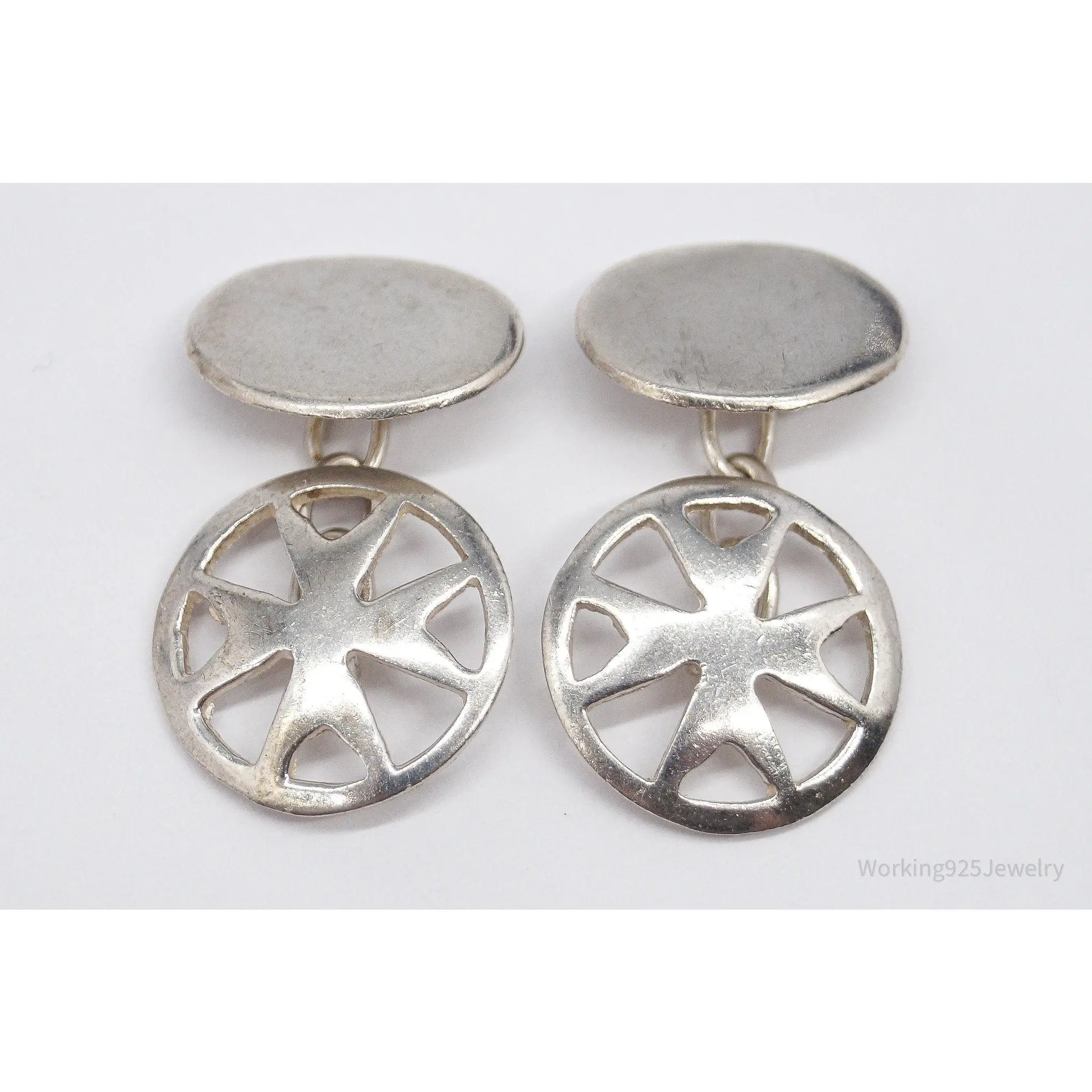 Antique Maltese Cross 917 Silver Cufflinks
