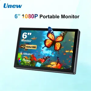 Unew 6 Inch Fhd Full HD IPS Portable Display, 178° Ultra Wide Angle, Color Accurate, Ideal for On-The-Go Use, High-Quality Visual Experience