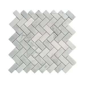 Herringbone Mosaic Tiles, Herringbone Carrara Mosaic Wall & Floor Tile