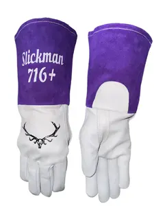 Slickman LIMITED*Purple* 716 Plus Elk Leather Tig Welding Glove - Premium ElkSkinBreathable  - Comfortable & Durable Welding Gear