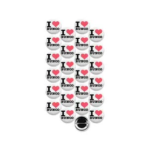 25 Pack - I "Heart" Love Bunco Pinback Buttons - 1.5 Inch