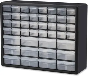 Akro-Mils 10144 44-Drawer Plastic Storage Cabinet for Garage Organization, Lego Storage, Teacher Toolbox, Makeup Organizer, Black