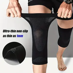 1 pair of breathable ultra-thin knee support sleeves, Sports knee sleeve, knee compression sleeves, made of graphene ion-implanted fabric, suitable for meniscus compression, fitness, outdoor activities, running, and exercise