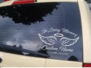 In Loving Memory Decal | Angel Wings | Loving Memory | Memorial Decal | Custom Car Decal