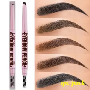 Waterproof Eyebrow Pencil Set, Dual-Ended Long-Lasting Brow Pen with Powder & Brush, Fall Makeup Essential