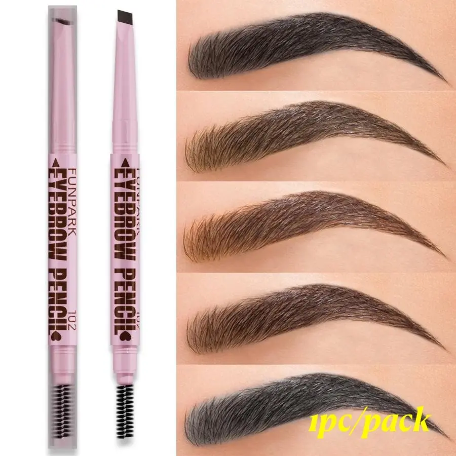 Waterproof Eyebrow Pencil Set, Dual-Ended Long-Lasting Brow Pen with Powder & Brush, Eyebrow Enhancer, Fall Makeup Essential, Eyebrow Products
