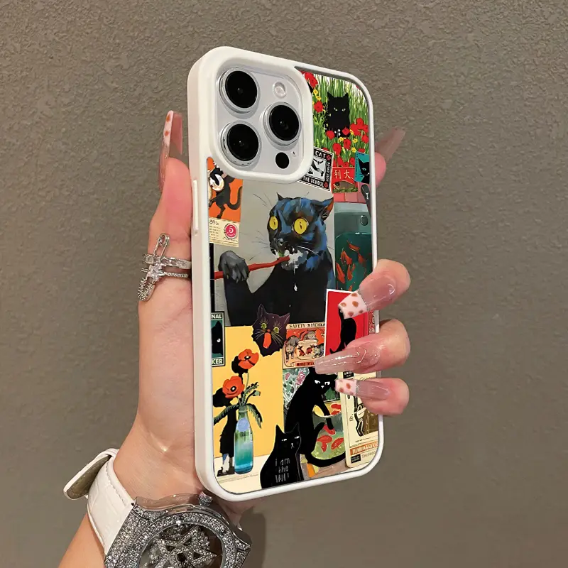 Premium Magnetic Case for iPhone11/12/13/14/15/16/promax Vintage poster cat collage y2k cased MagSafe Ready,Anti-Fall,Springtok and Ultra-Thin Design|Perfect for Everyday Use